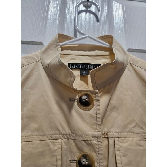 Lafayette 148 New York Light Butter Yellow Jacket Size 2 Military Pockets - Picture 3 of 16
